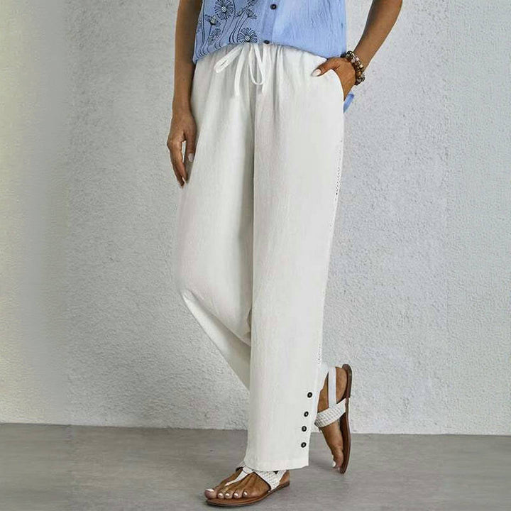 【Coton Et Lin】Pantalon Décontracté Confortable