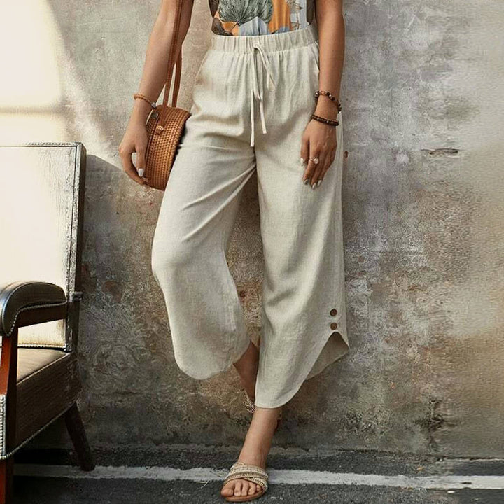 【Coton Et Lin】Pantalon Décontracté Confortable