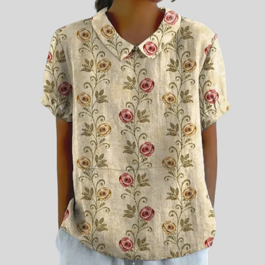Haut Floral Confortable Élégant