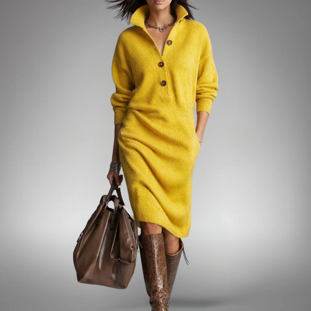 Élise | Robe Col Boutonné