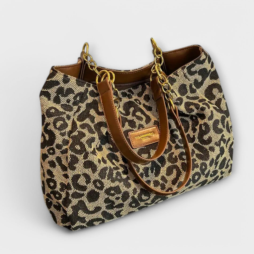 Aura - Sac fourre-tout en toile imprimé léopard