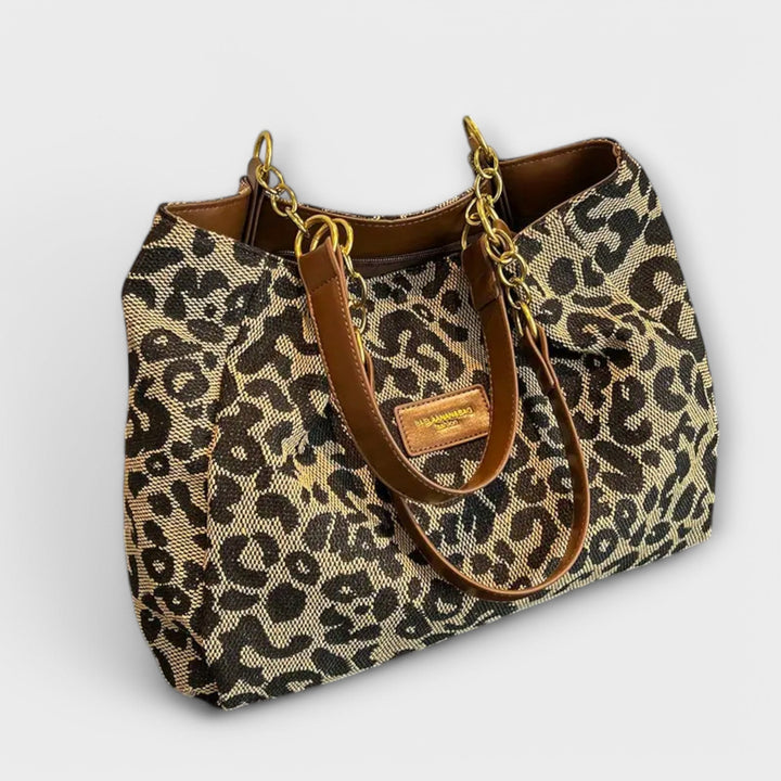 Aura - Sac fourre-tout en toile imprimé léopard
