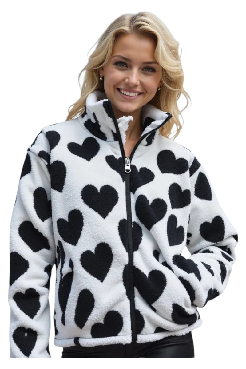 ATELIER-DURAND | VESTE DOUBLE FACE AVEC MOTIF CŒURS