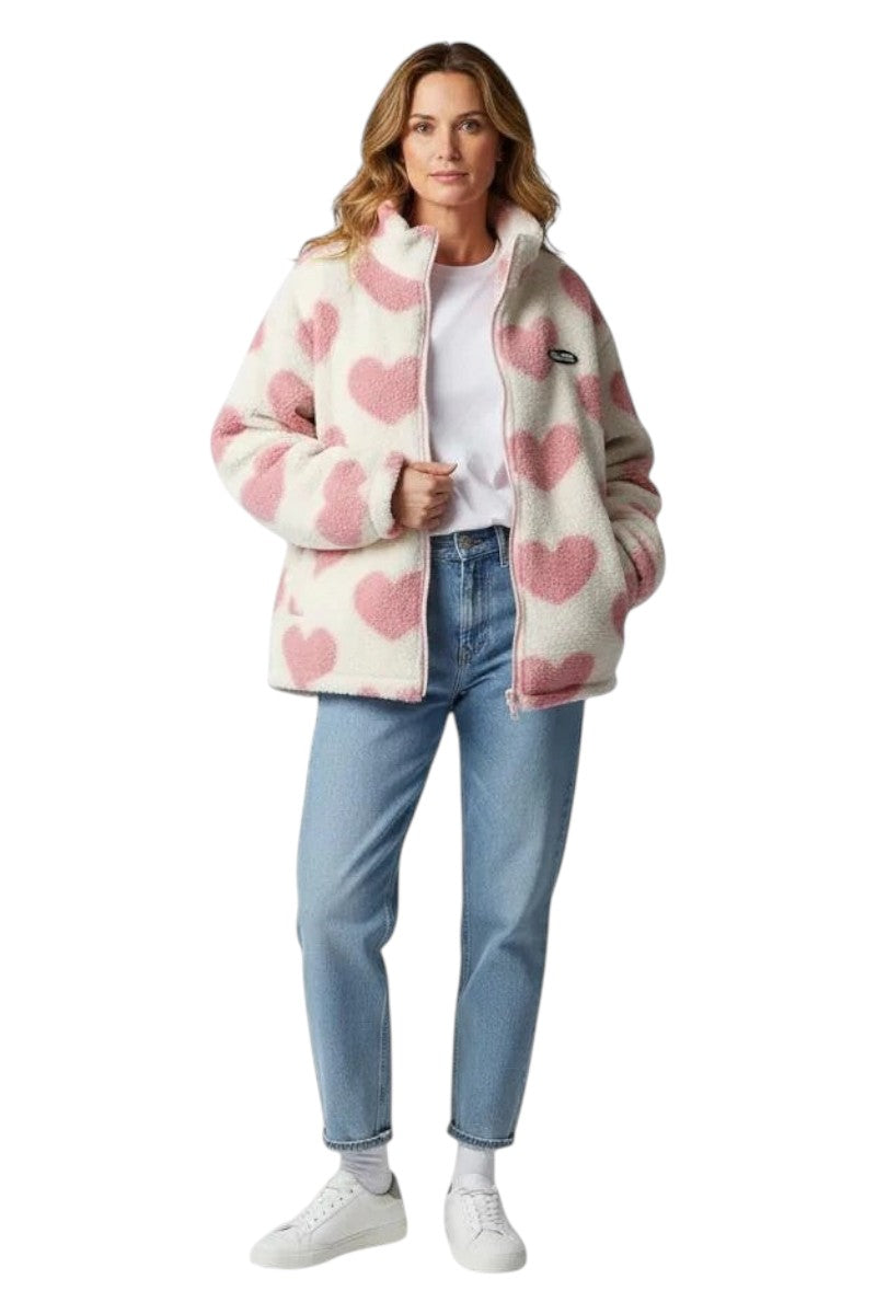 ATELIER-DURAND | VESTE DOUBLE FACE AVEC MOTIF CŒURS