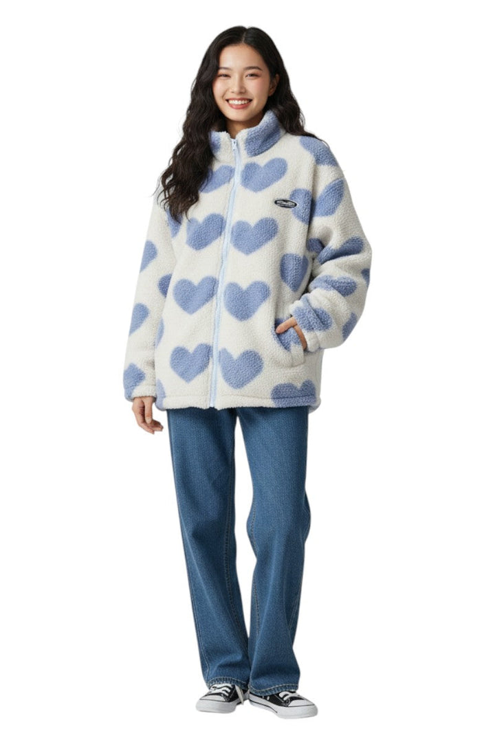 ATELIER-DURAND | VESTE DOUBLE FACE AVEC MOTIF CŒURS