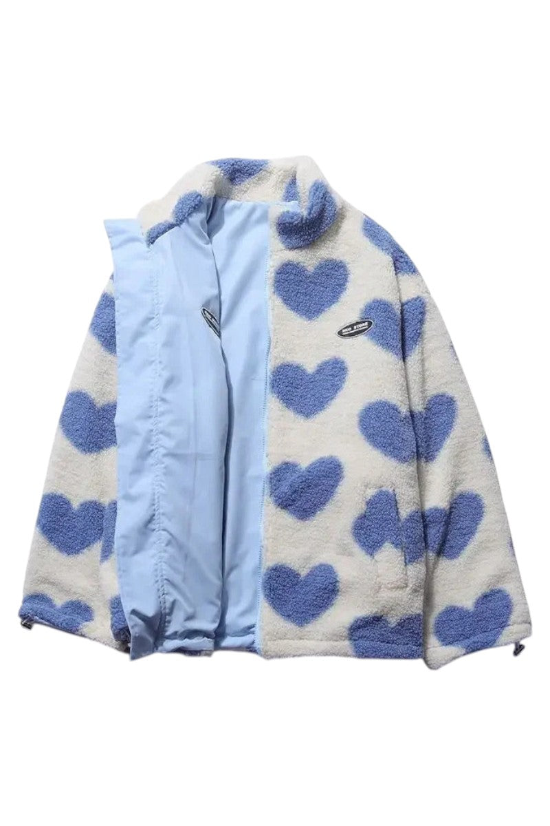 ATELIER-DURAND | VESTE DOUBLE FACE AVEC MOTIF CŒURS