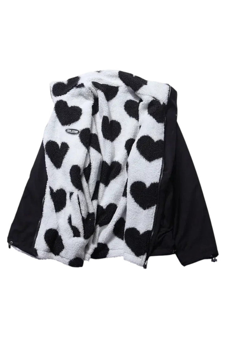 ATELIER-DURAND | VESTE DOUBLE FACE AVEC MOTIF CŒURS