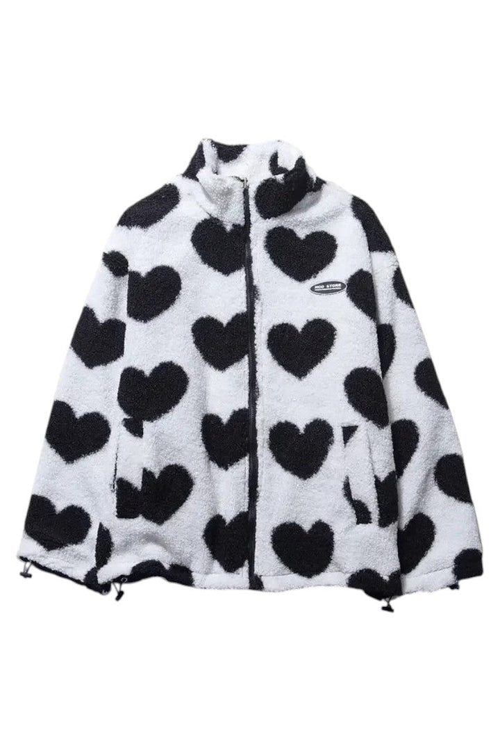 ATELIER-DURAND | VESTE DOUBLE FACE AVEC MOTIF CŒURS