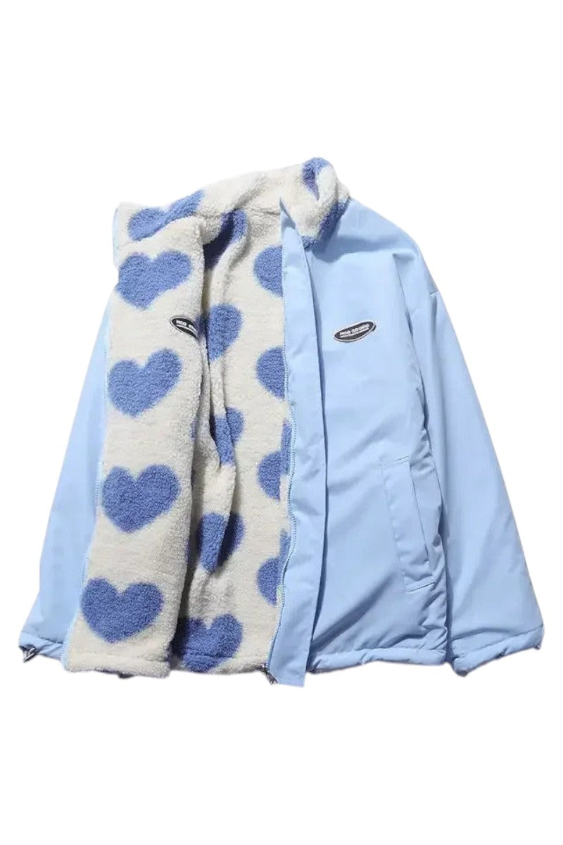 ATELIER-DURAND | VESTE DOUBLE FACE AVEC MOTIF CŒURS