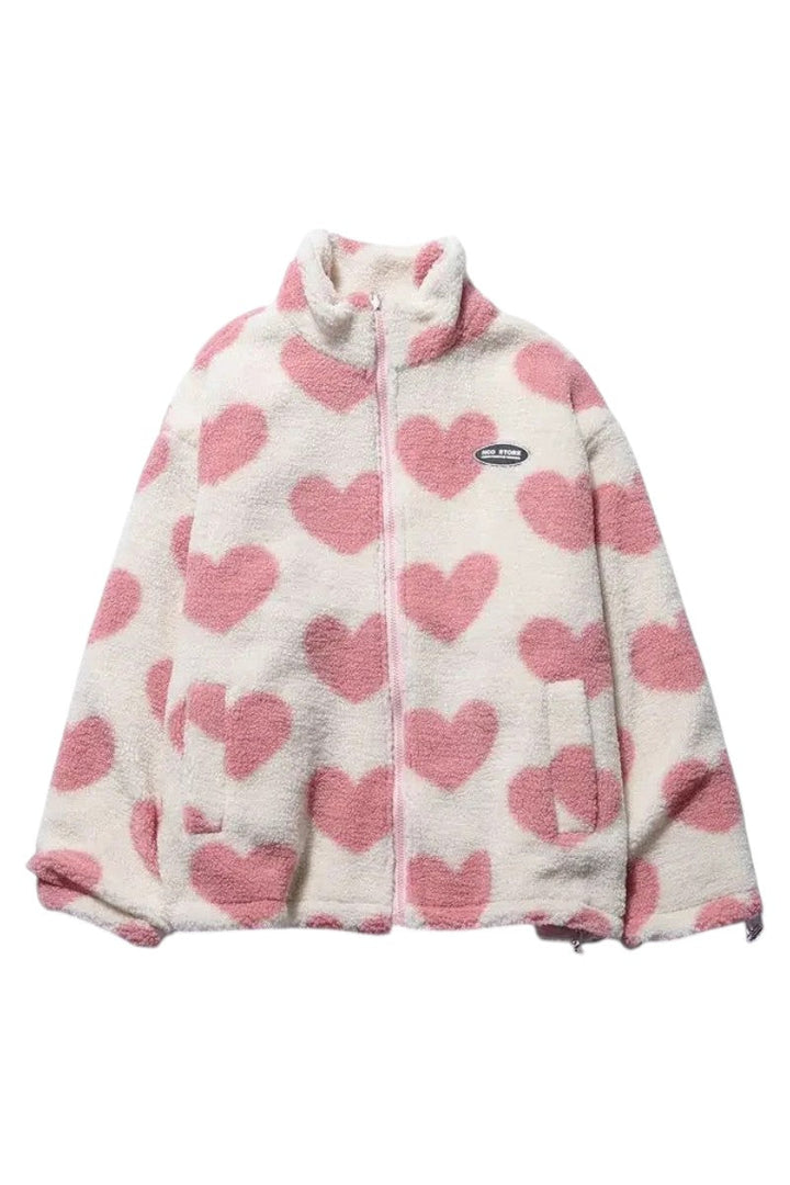 ATELIER-DURAND | VESTE DOUBLE FACE AVEC MOTIF CŒURS