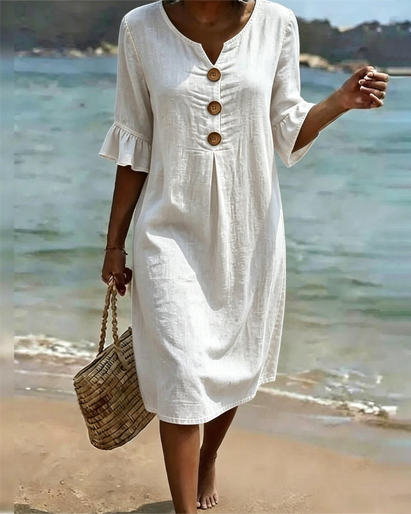 Robe Lotus à Manches en Jean