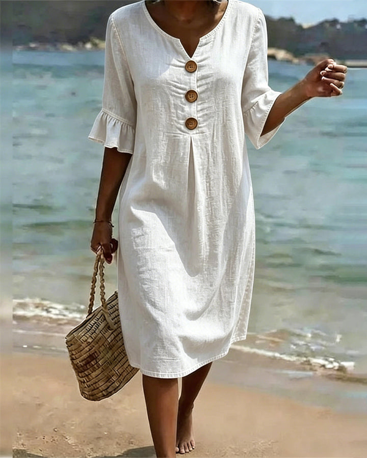 Robe Lotus à Manches en Jean