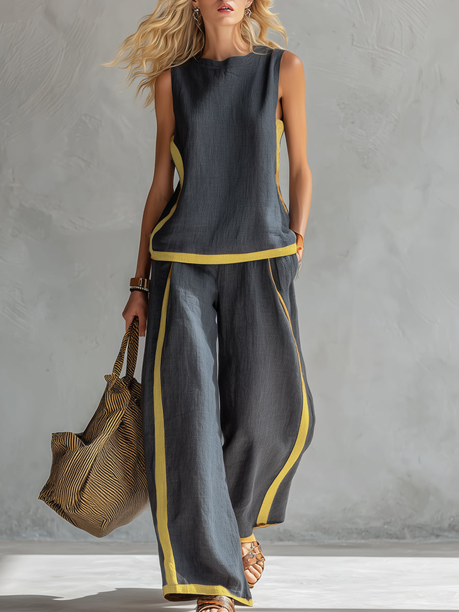 Leila | Ensemble Élégant en Coton et Lin