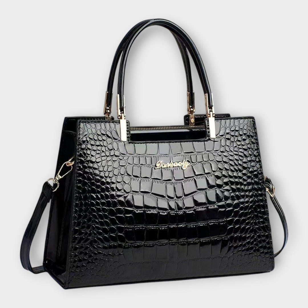 Sac à main en cuir de crocodile brillant