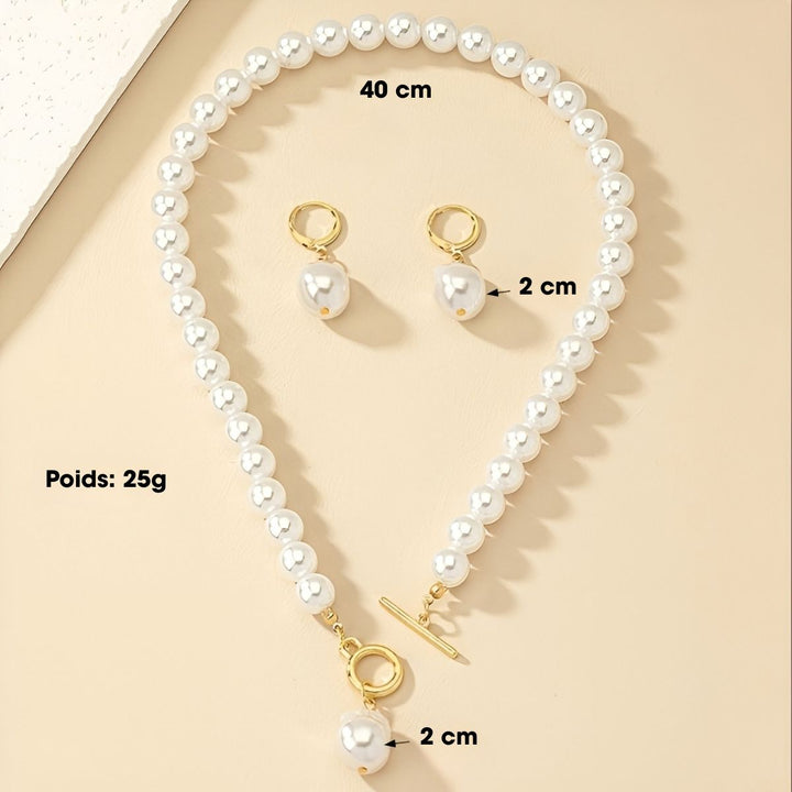 Ensemble Collier et Boucles d'oreilles en Perles