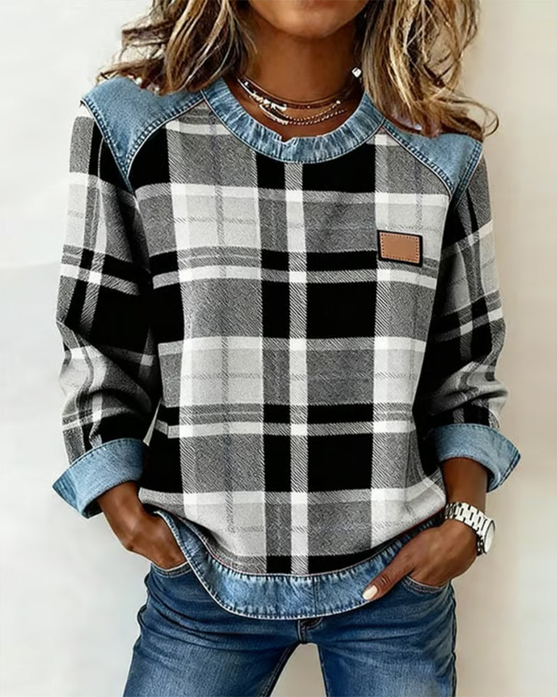 Sweatshirt avec patchwork