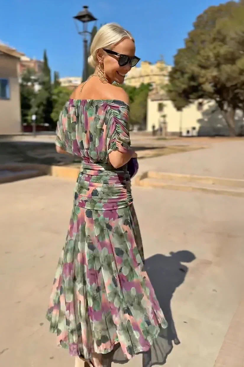 Robe Maxi de Fête Élégante à Col V