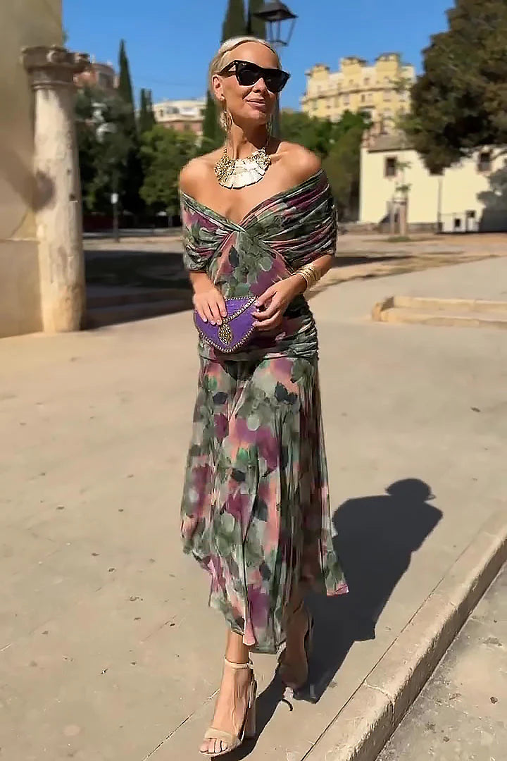 Robe Maxi de Fête Élégante à Col V