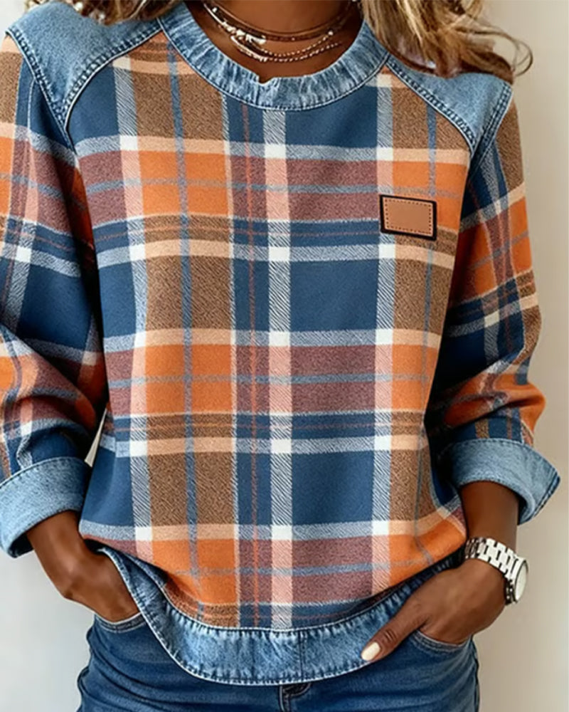 Sweatshirt avec patchwork