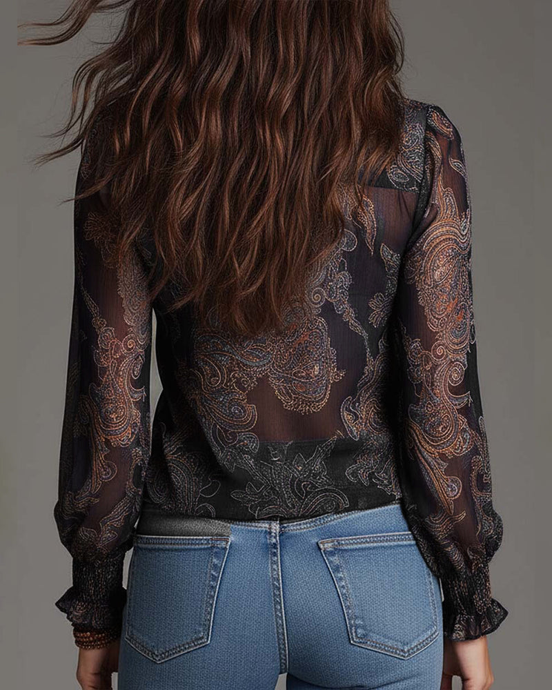 Blouse Alice-Zip Volant Rétro