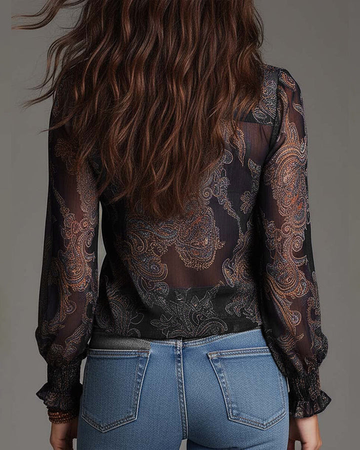 Blouse Alice-Zip Volant Rétro