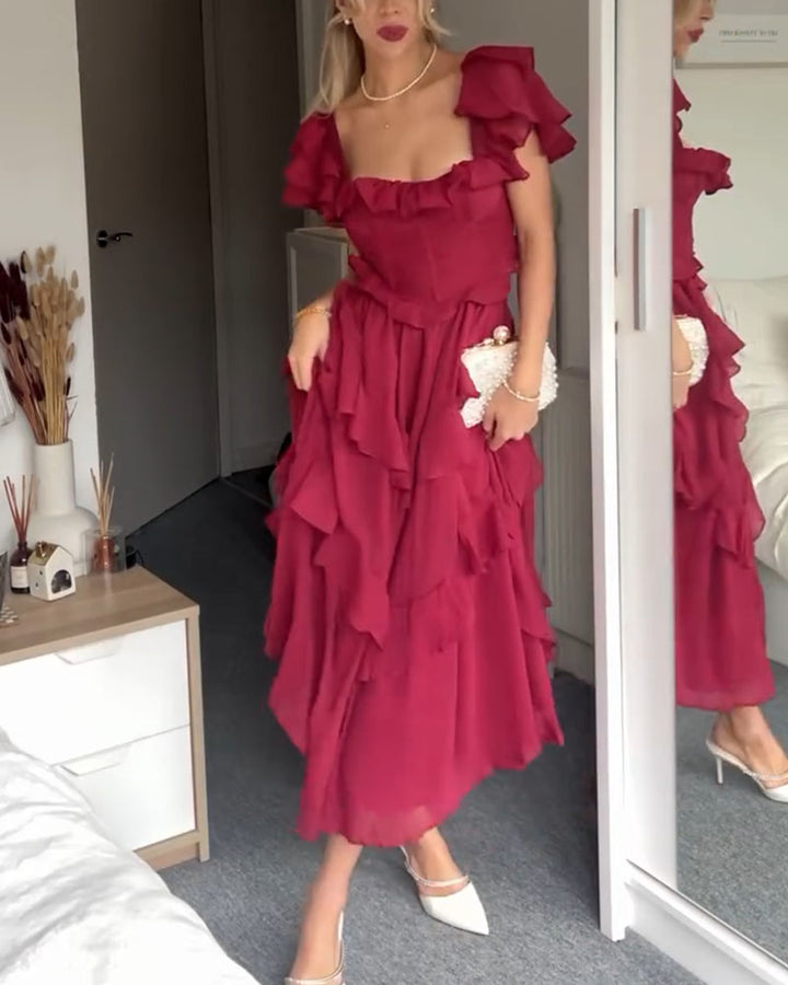 Quinlan | Robe Élégante Taille Haute avec Dentelle