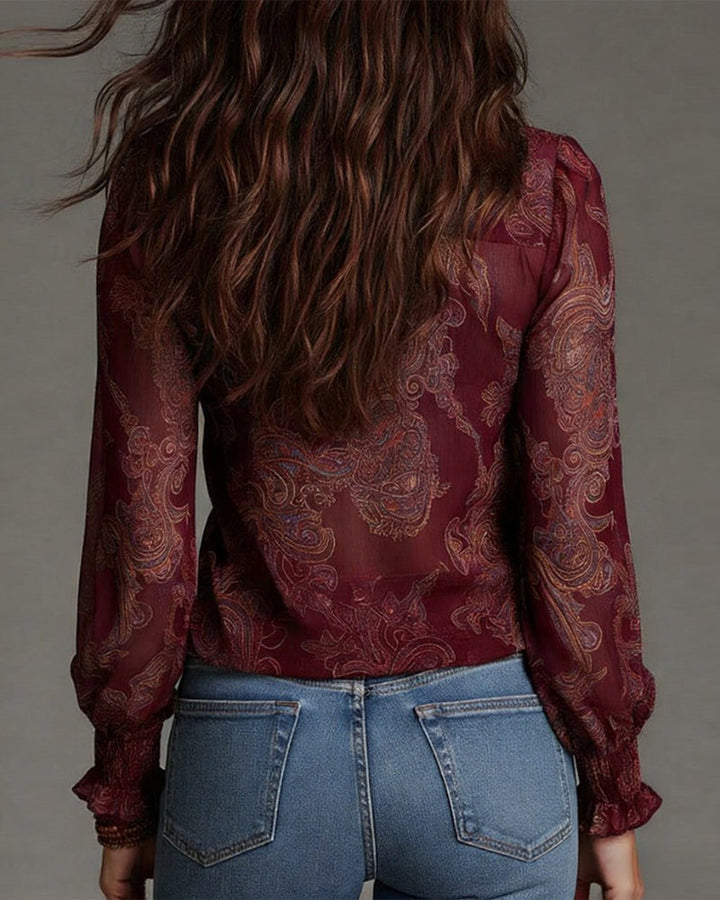 Blouse Alice-Zip Volant Rétro