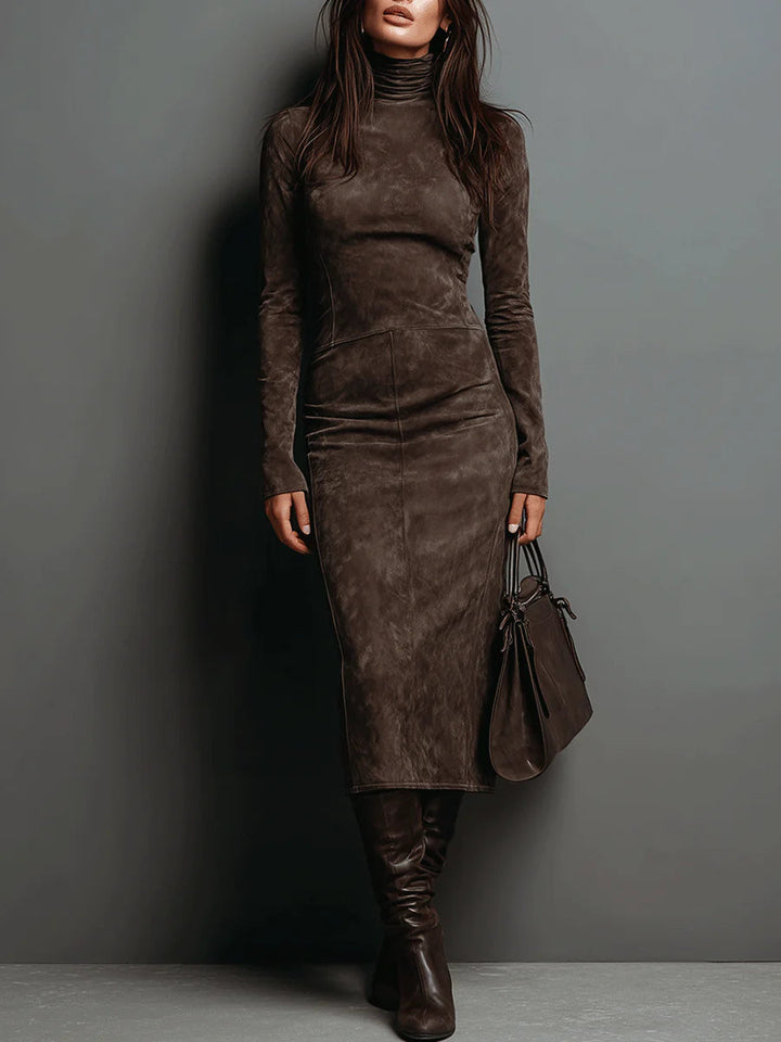 Mildred™ | Chic Suede Maxi Gown