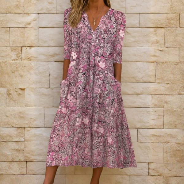 OLIVIA | ROBE ÉLÉGANTE À ENCOLURE EN V