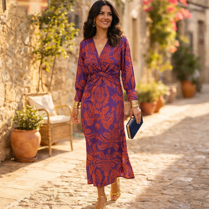 Isadora™ – Robe midi élégante à imprimé intemporel