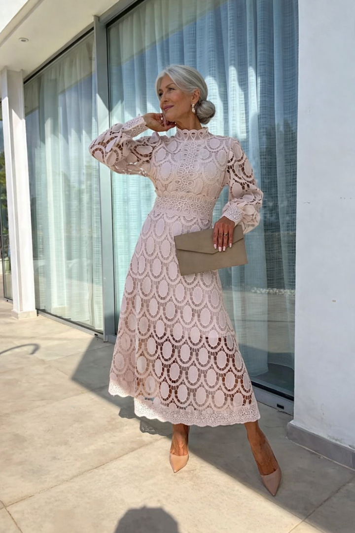 Robe Midi en Dentelle Céleste Harmonie de Luna