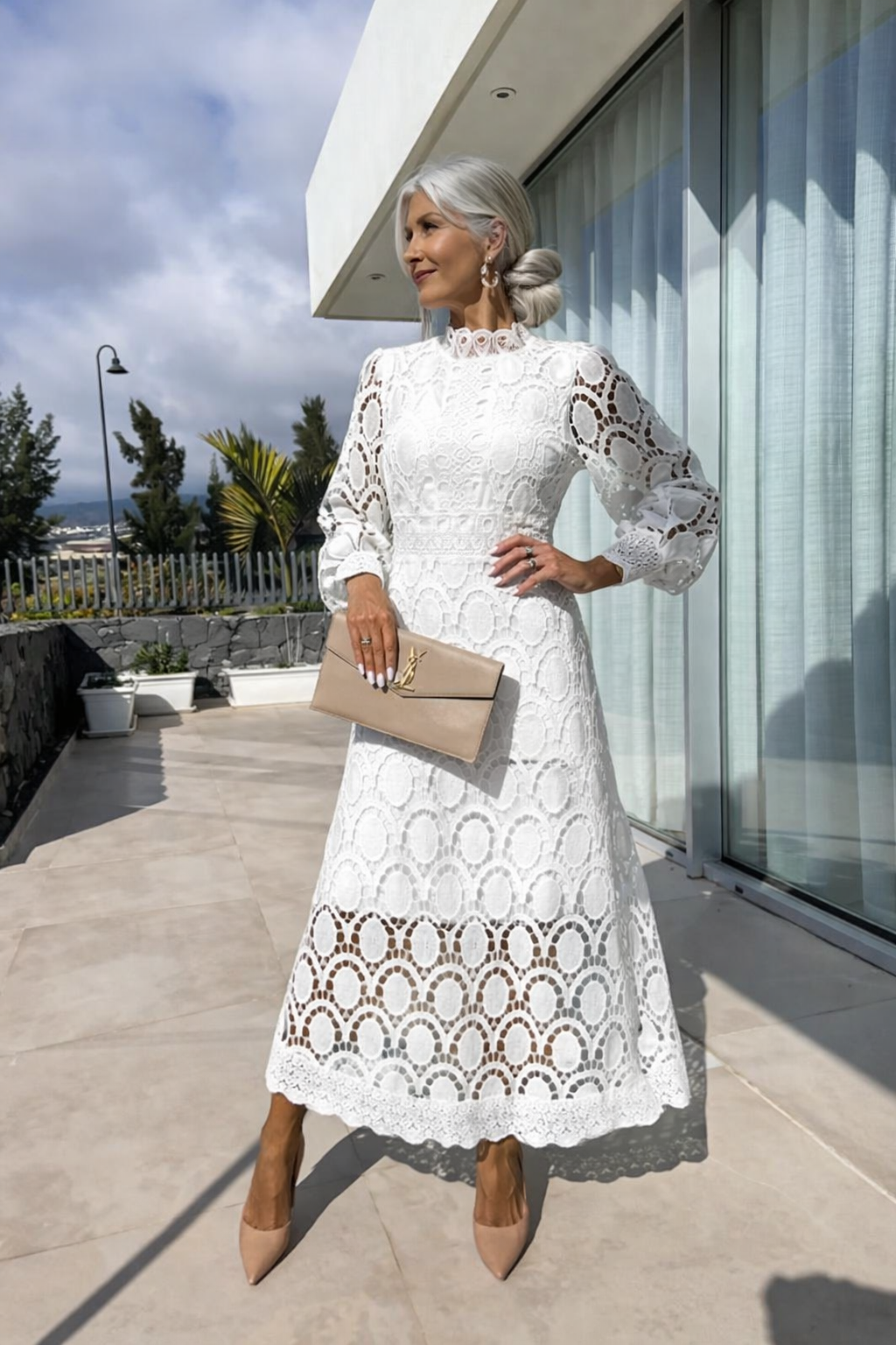 Robe Midi en Dentelle Céleste Harmonie de Luna