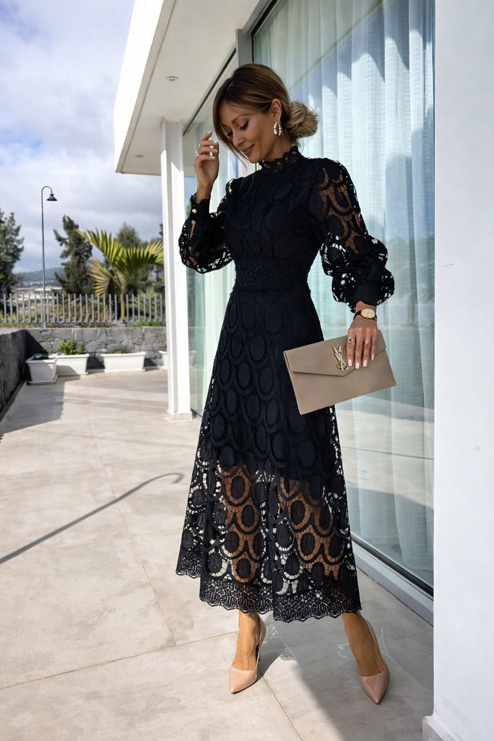 Robe Midi en Dentelle Céleste Harmonie de Luna