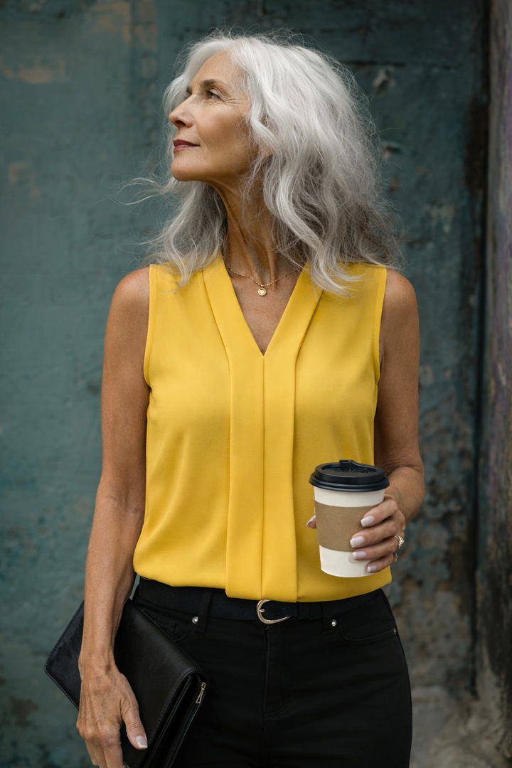 Blouse Élégance Sans Manches