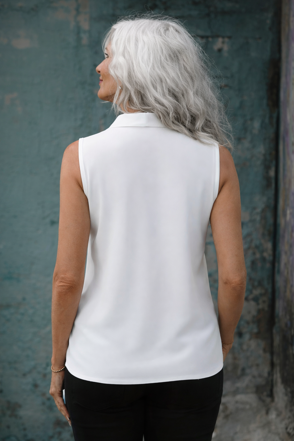 Blouse Élégance Sans Manches