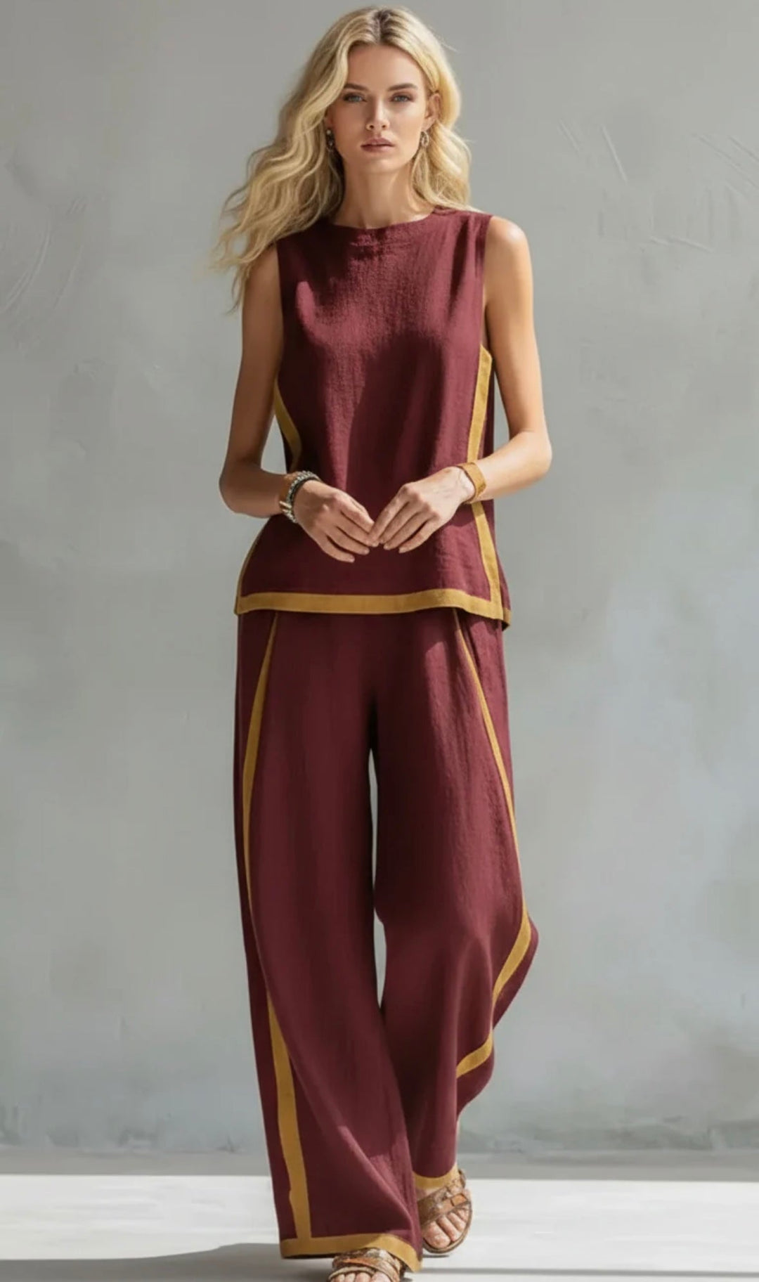 Leila | Ensemble Élégant en Coton et Lin