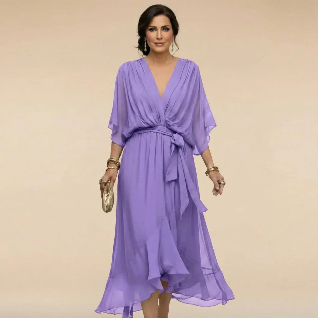 MARTA™ | ROBE EN CHIFFON AVEC DÉCOLLETÉ EN V
