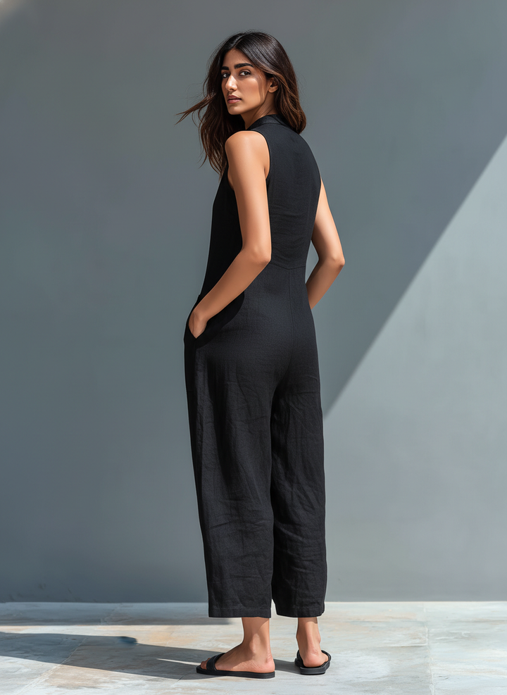 Combinaison minimaliste en lin pour femme