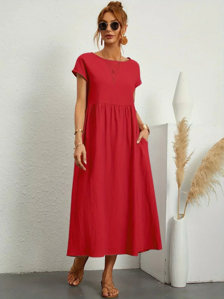 Robe midi fluide élégance intemporelle