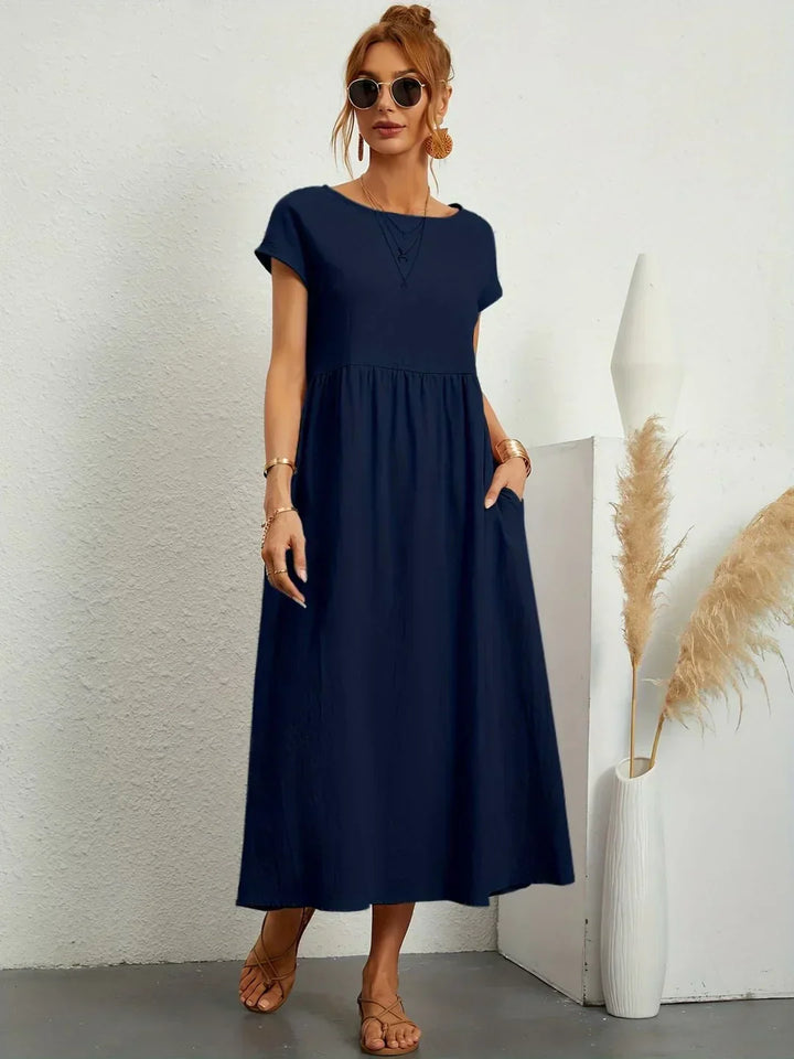 Robe midi fluide élégance intemporelle