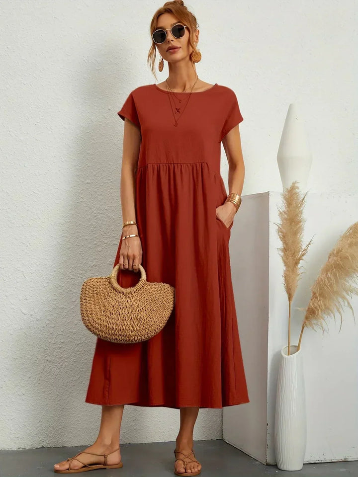 Robe midi fluide élégance intemporelle