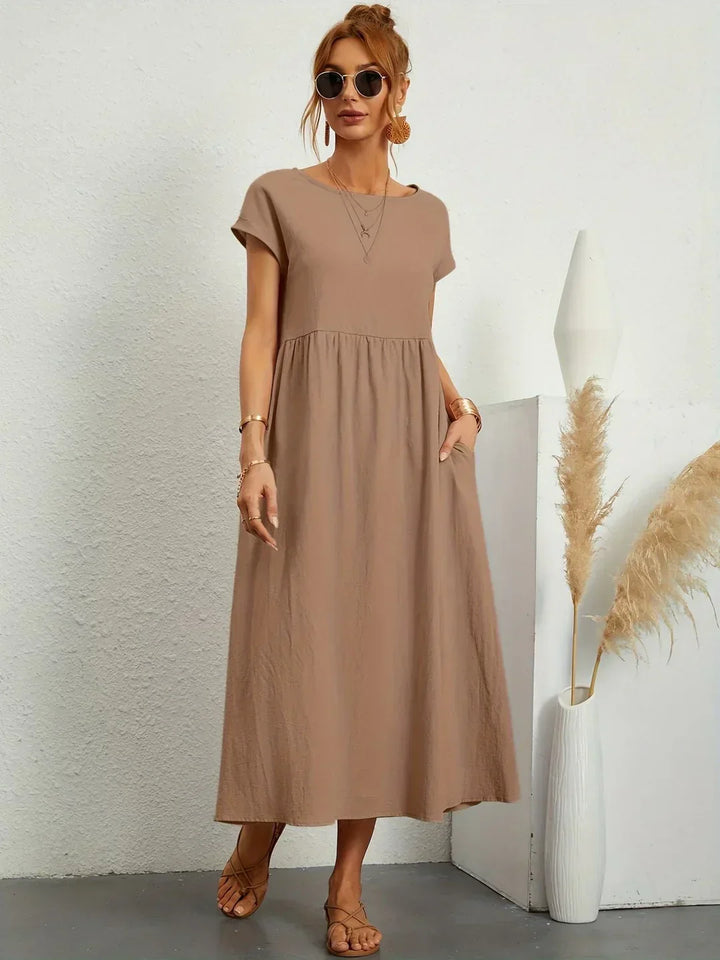 Robe midi fluide élégance intemporelle