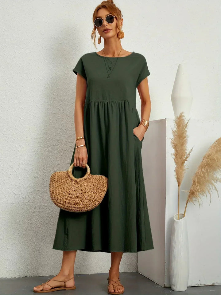 Robe midi fluide élégance intemporelle