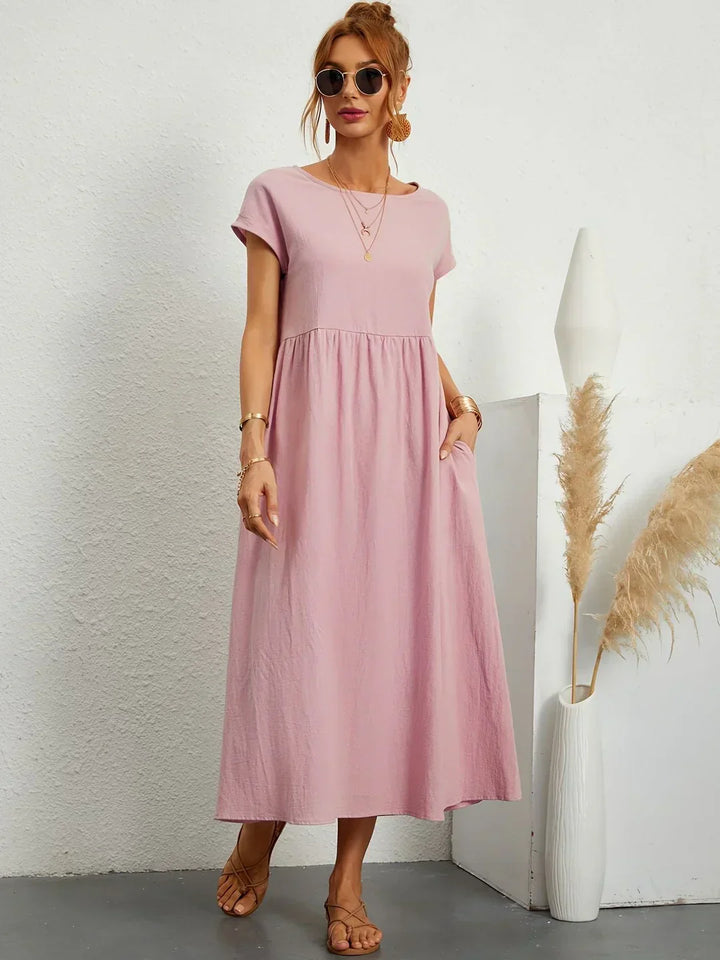 Robe midi fluide élégance intemporelle