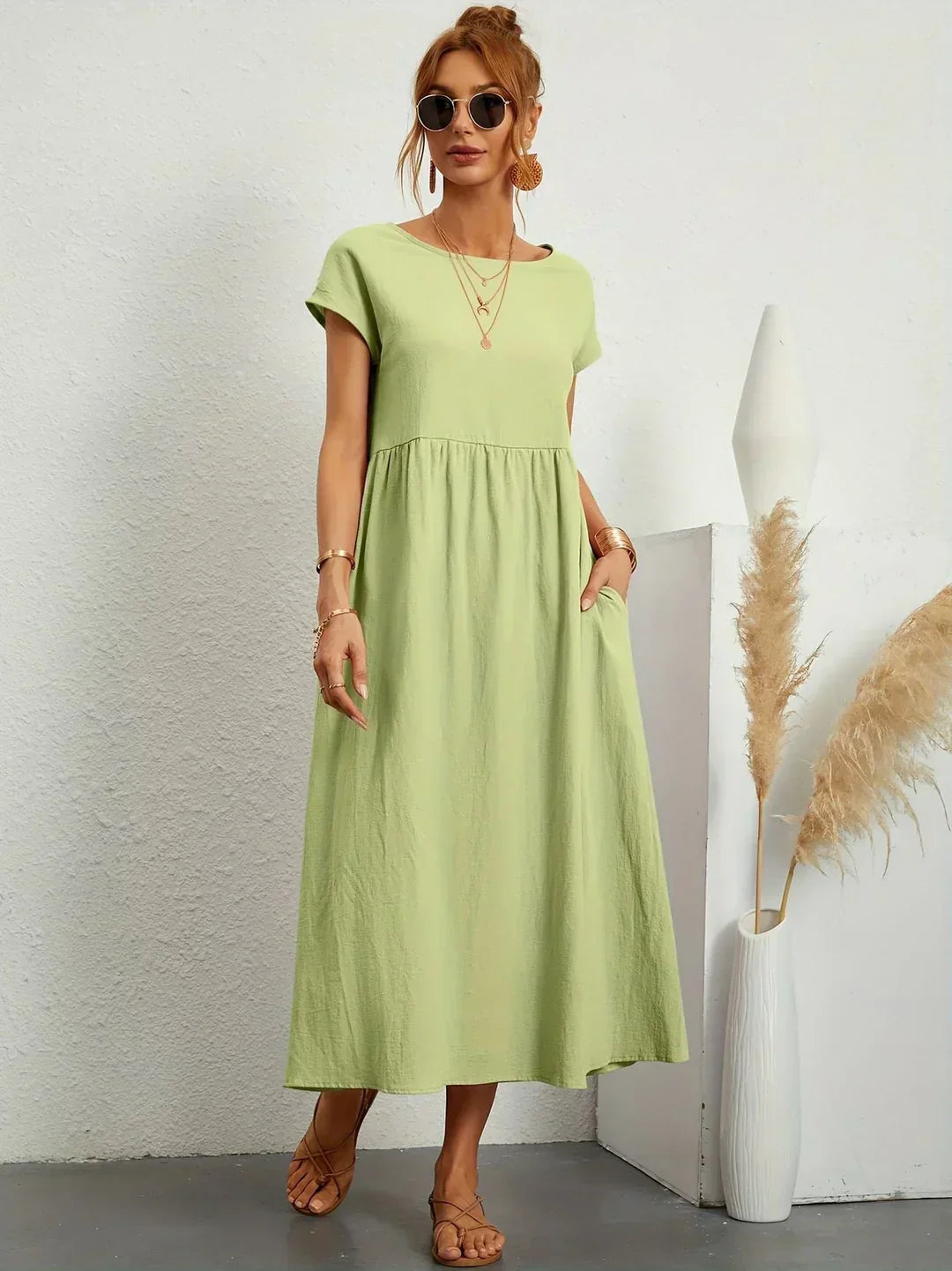 Robe midi fluide élégance intemporelle