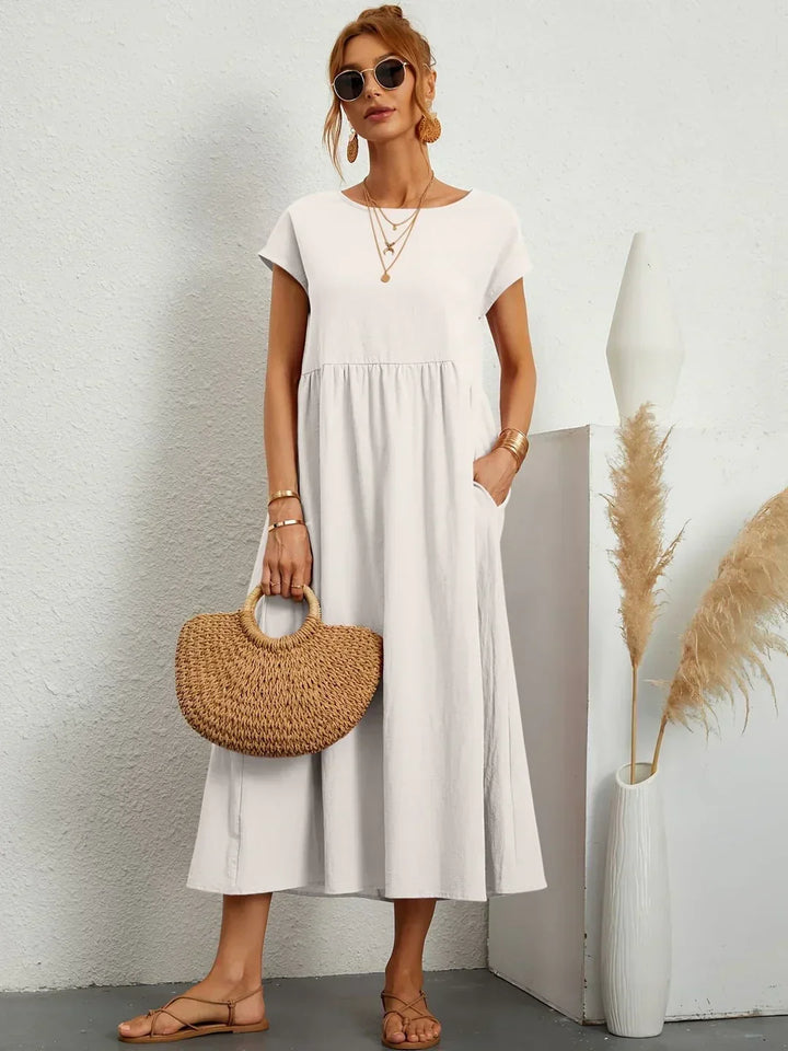 Robe midi fluide élégance intemporelle