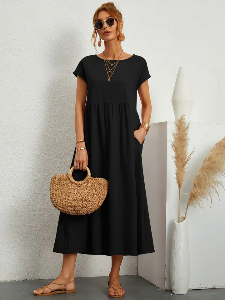 Robe midi fluide élégance intemporelle
