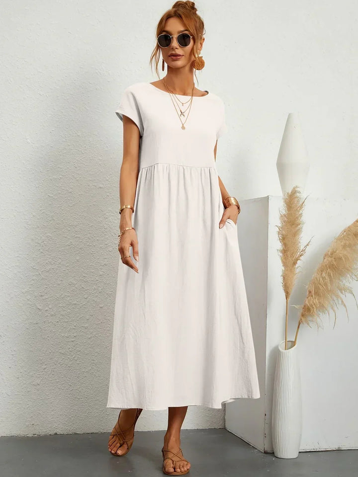 Robe midi fluide élégance intemporelle