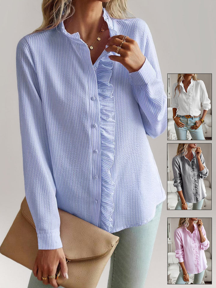 Blouse Élégante à Volants – Chemisier Chic et Féminin à Manches Longues