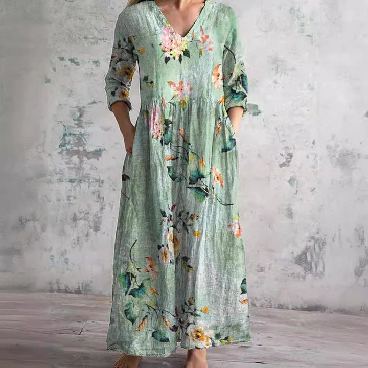 Dearyn | Robe d'été à col en V et motif floral